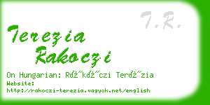 terezia rakoczi business card